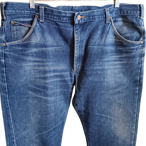 Vintage Mens LL BEAN Jeans 43x31 Fit 80s INDIGO DENIM Jeans USA MADE! 43x31 FIT - Picture 4 of 10